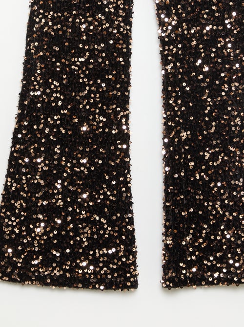 Calças brilhantes flare fit - Kiabi