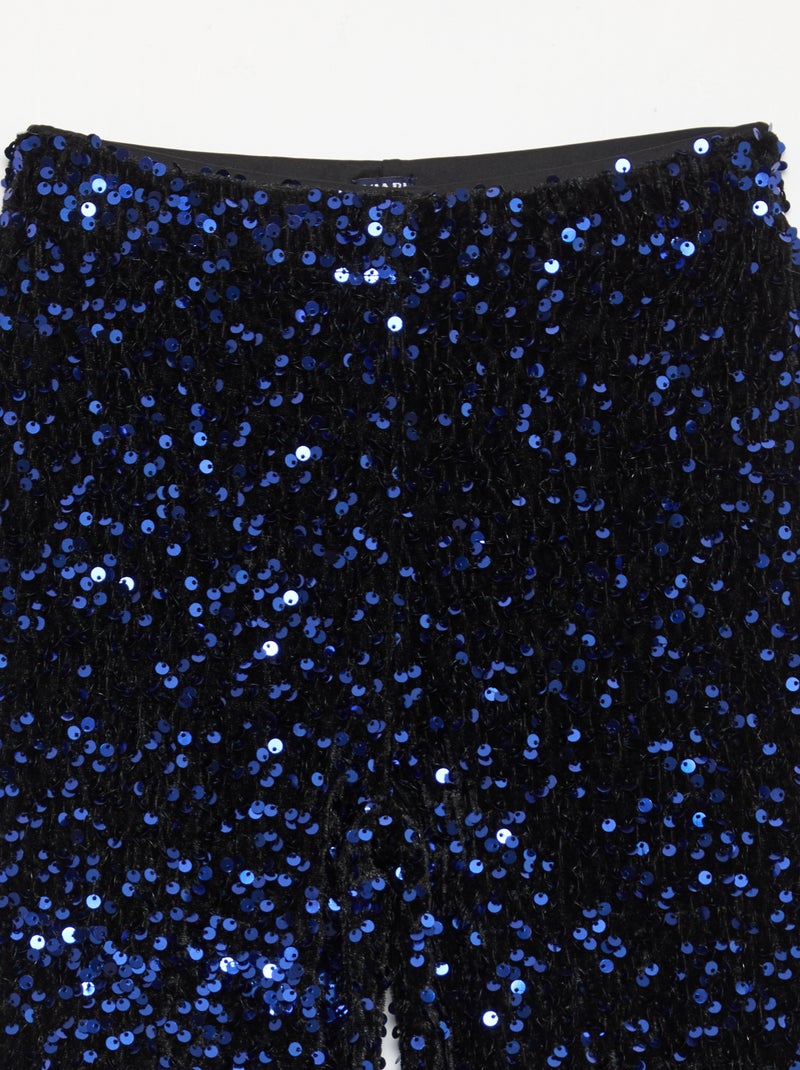 Calças brilhantes flare fit Azul - Kiabi