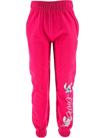 Calças calças de fato de treino lilo & stitch rosa menina | licença oficial