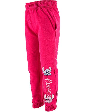 Calças calças de fato de treino lilo & stitch rosa menina | licença oficial