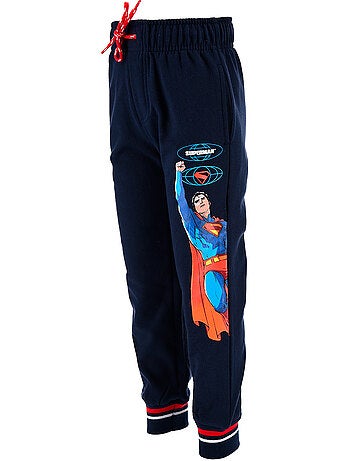 Calças calças de fato de treino superman azul-marinho menino | licença oficial