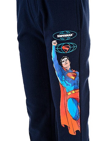Calças calças de fato de treino superman azul-marinho menino | licença oficial
