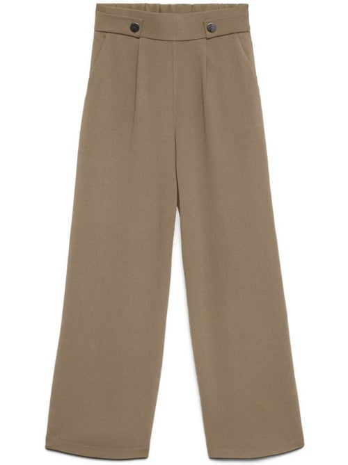 Calças camel vero moda may button para mulher - Kiabi Calças camel vero moda may button para mulher - Kiabi