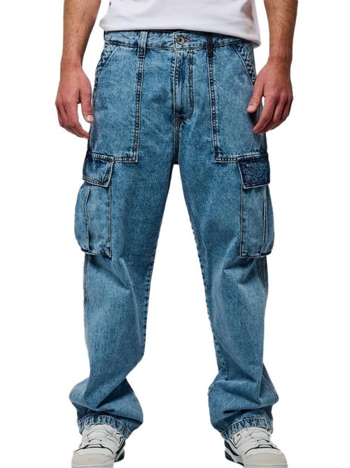 Calças cargo jeans azuis para homem kaporal kp asher - Kiabi Calças cargo jeans azuis para homem kaporal kp asher - Kiabi