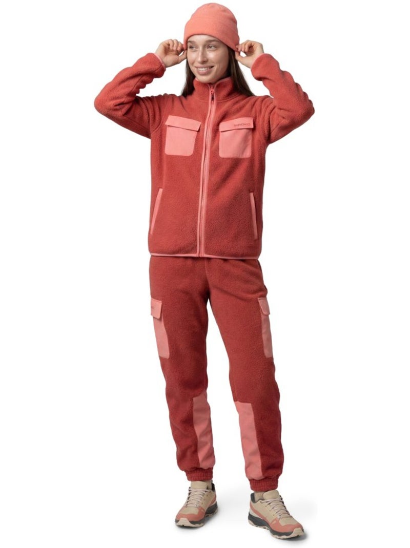 Calças cargo polares de caminhada mulher Vermelho - Kiabi