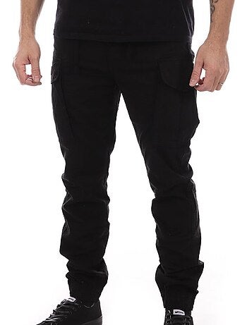 Calças cargo pretas relaxed para homem schott
