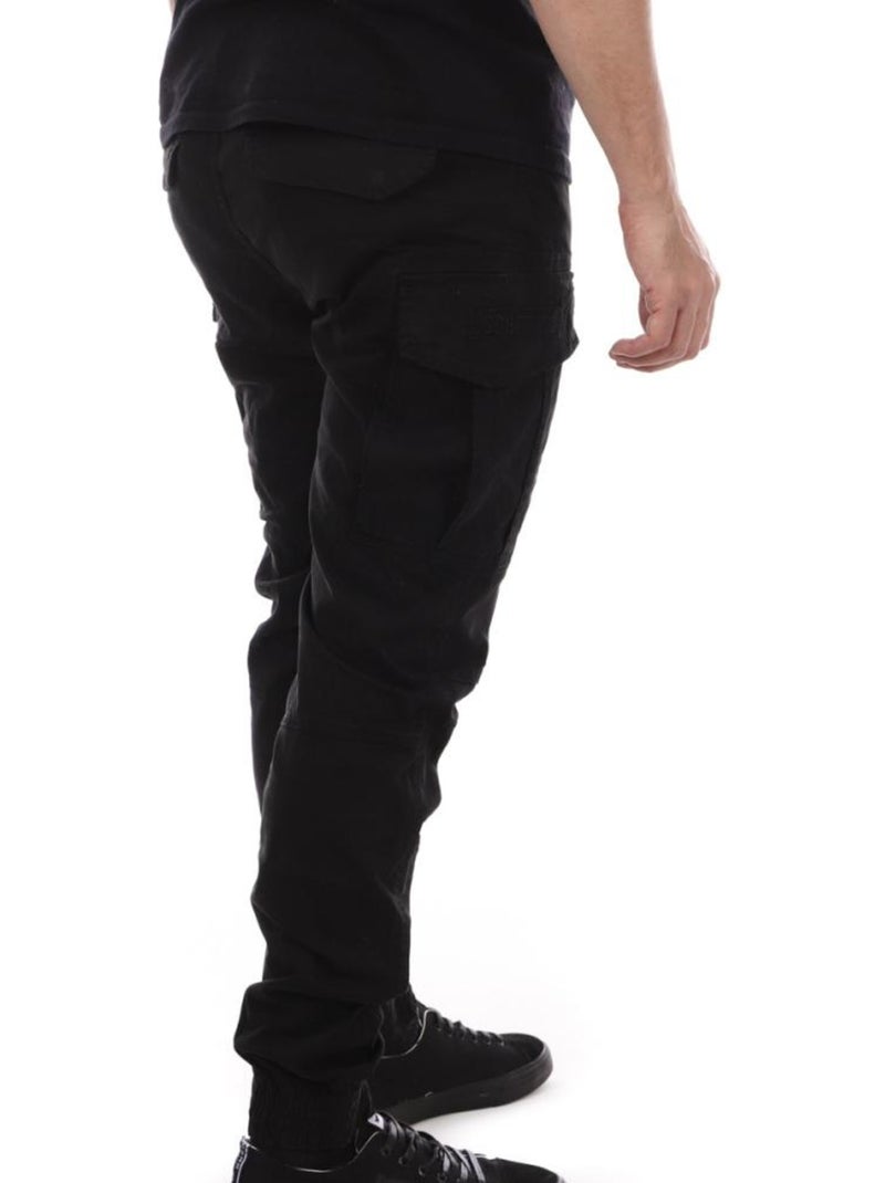 Calças Cargo Pretas Relaxed para Homem Schott Preto - Kiabi