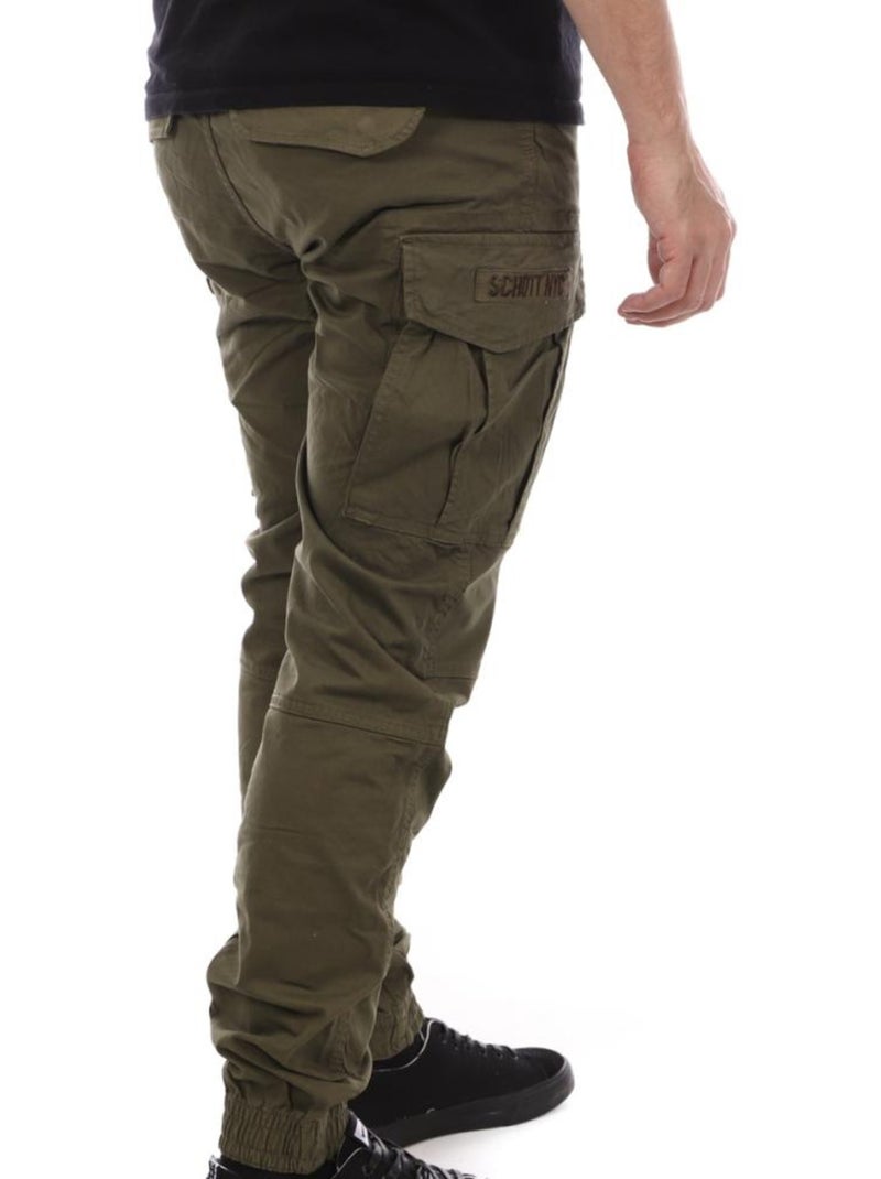 Calças Cargo Relax Kaki para Homem Schott Verde cáqui claro - Kiabi