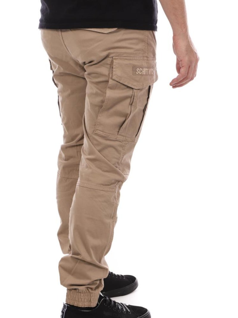 Calças Cargo Relaxed Bege para Homem Schott Bege - Kiabi