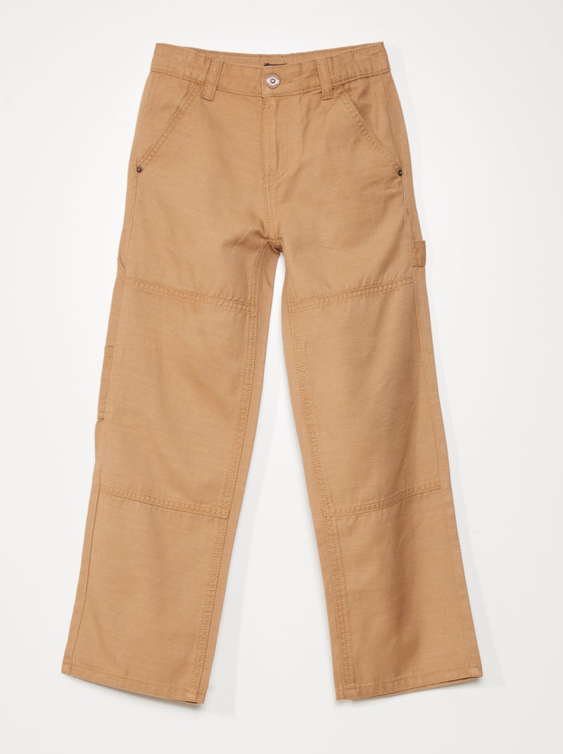 Calças carpenter estilo workwear BEGE - Kiabi