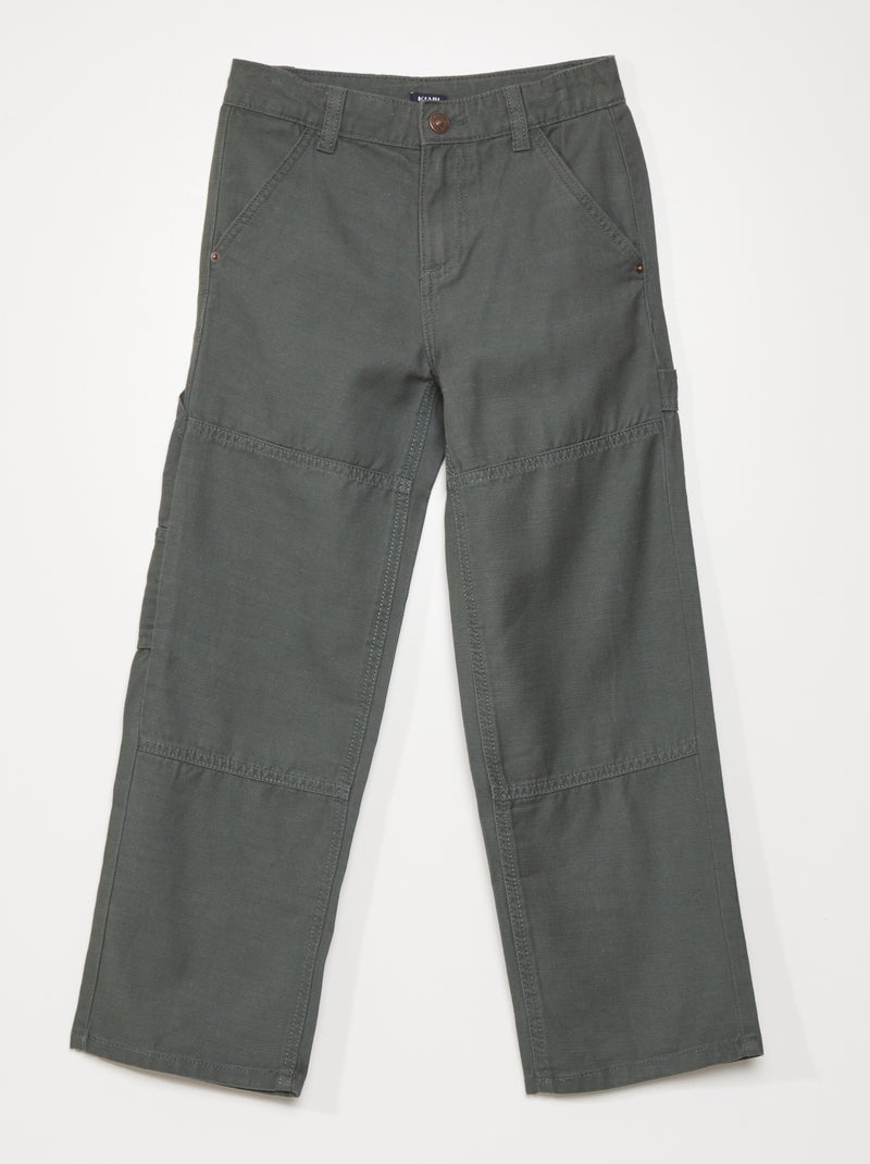 Calças carpenter estilo workwear Cinza Escuro - Kiabi