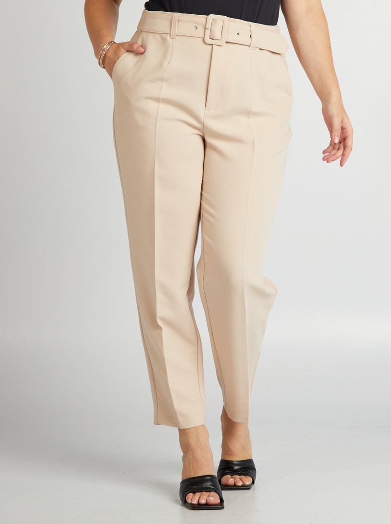 Calças cenoura BEGE - Kiabi