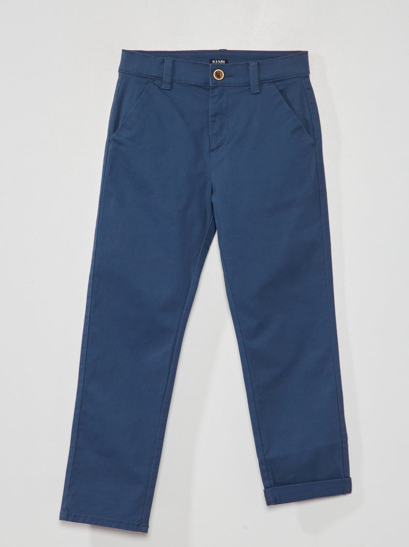 Calças chino Azul Escuro - Kiabi