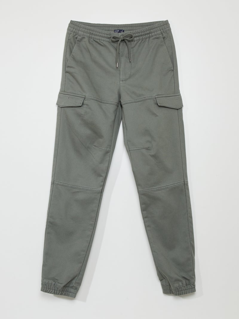 Calças chino com bolsos dos lados VERDE - Kiabi