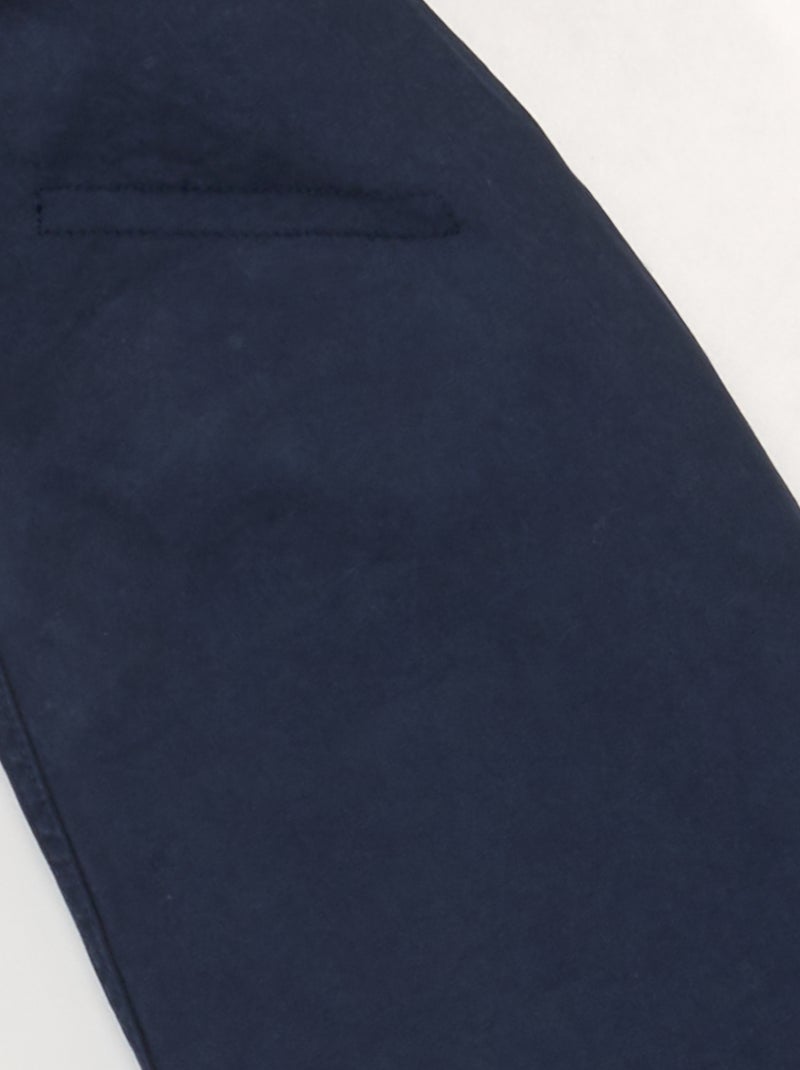 Calças Chino com cintura elástica - coleção fácil de vestir AZUL - Kiabi