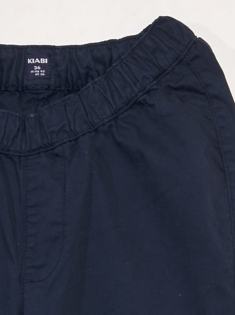 Calças chino com cintura elástica - So Easy AZUL - Kiabi