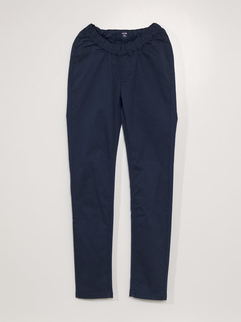 Calças chino com cintura elástica - So Easy AZUL - Kiabi