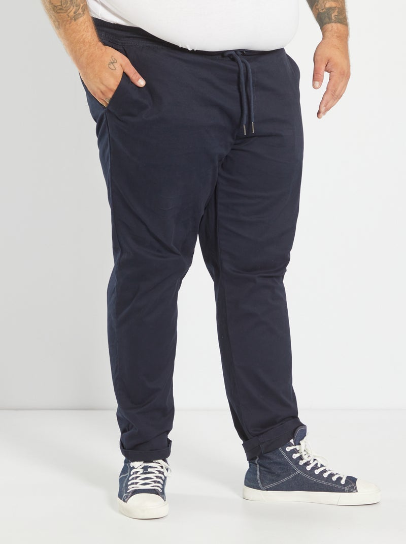 Calças chino com corte jogger AZUL - Kiabi