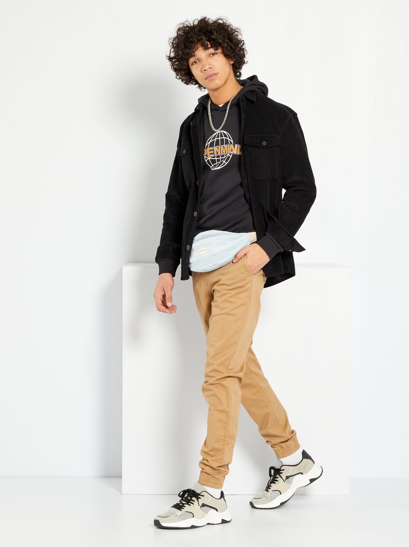 Calças chino com corte jogger BEGE - Kiabi