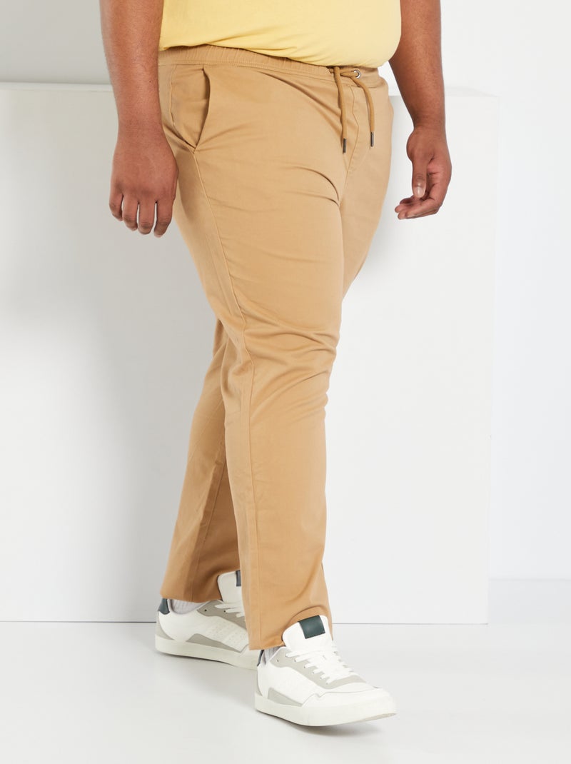 Calças chino com corte jogger BEGE - Kiabi