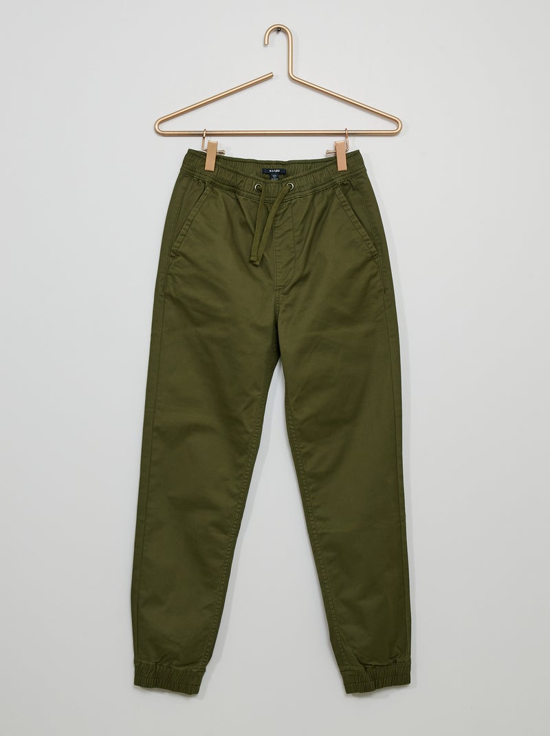 Calças chino com corte jogger CAQUI - Kiabi