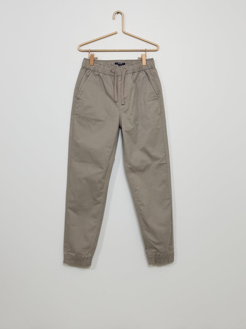 Calças chino com corte jogger Cinza - Kiabi