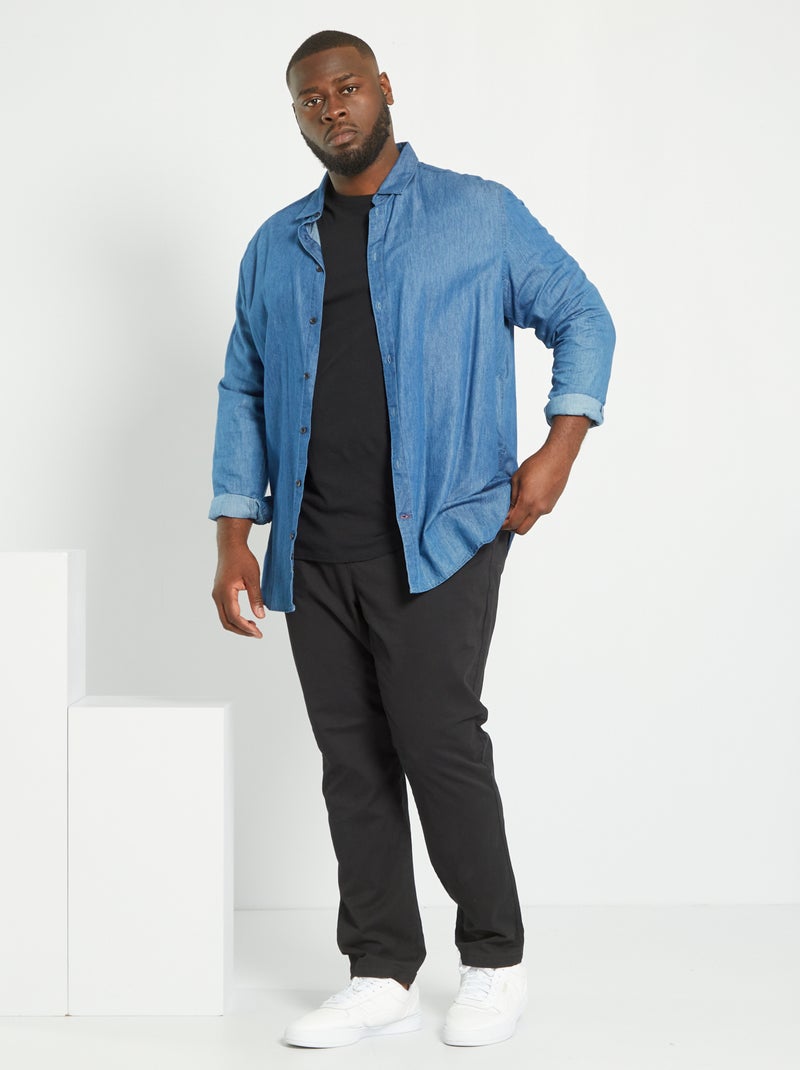 Calças chino com corte jogger Preto - Kiabi