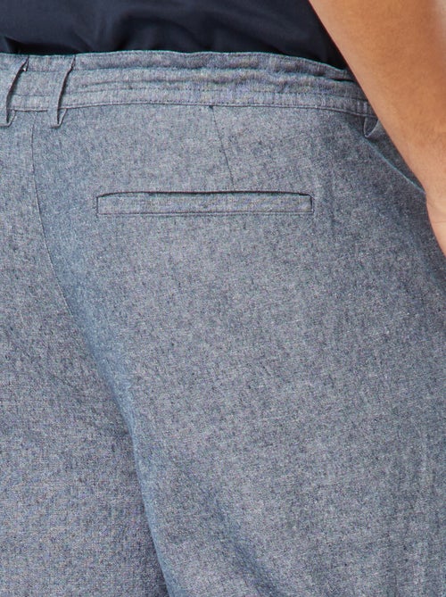 Calças chino corte regular em mistura de linho - Kiabi