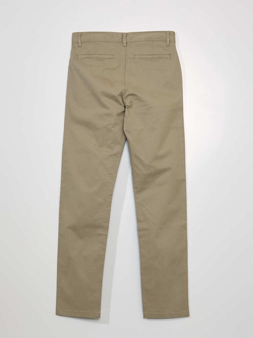 Calças chino de algodão elástico L34 - Kiabi
