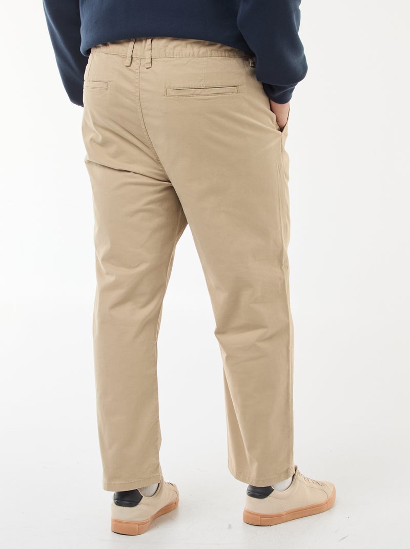 Calças chino de corte direito - L30 Bege - Kiabi