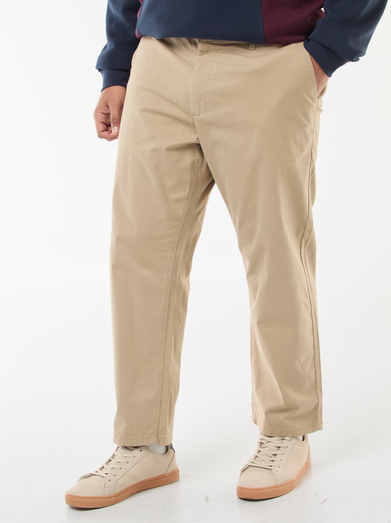 Calças chino de corte direito - L30 Bege - Kiabi