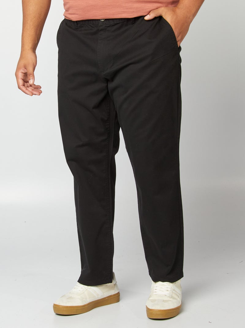 Calças chino de corte direito - L30 Preto - Kiabi
