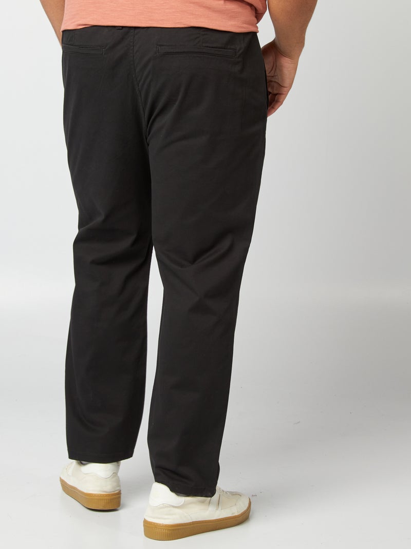 Calças chino de corte direito - L30 Preto - Kiabi
