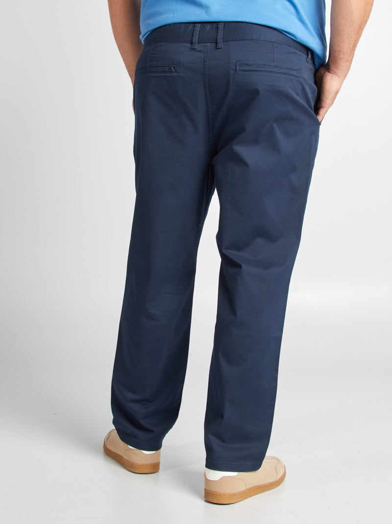 Calças chino de corte direito L32 Azul Marinho - Kiabi