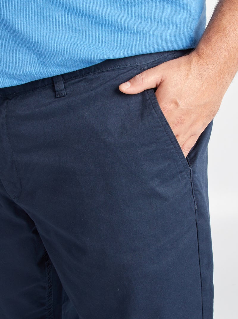 Calças chino de corte direito L32 Azul Marinho - Kiabi