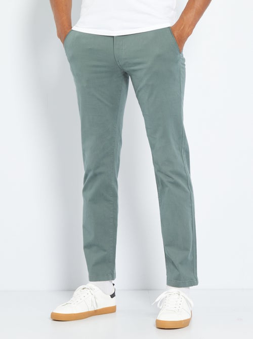 Calças chino de corte direito L32 - Kiabi