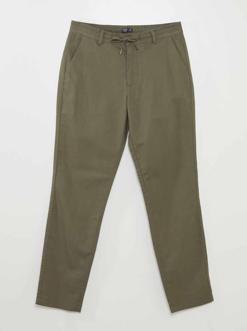 Calças chino de corte direito VERDE - Kiabi