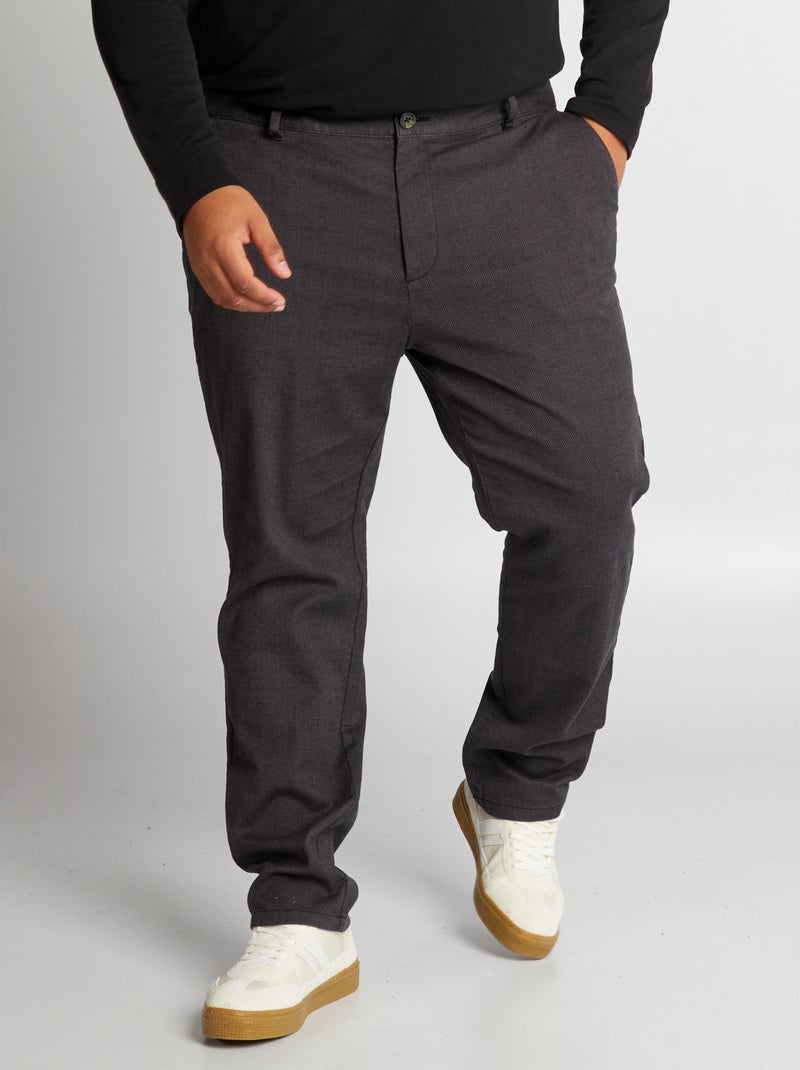 Calças chino de corte justo Preto - Kiabi