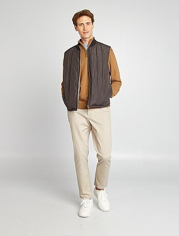 Calças chino de sarja com corte slim