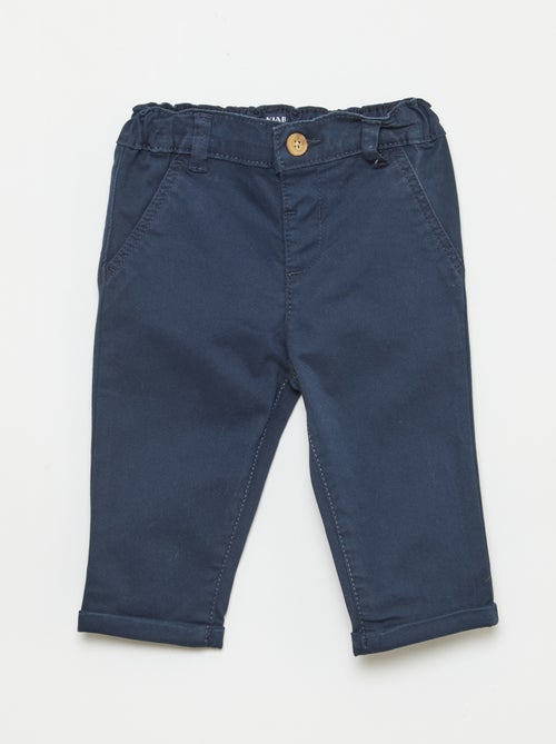 Calças chino direitas em algodão stretch - Kiabi