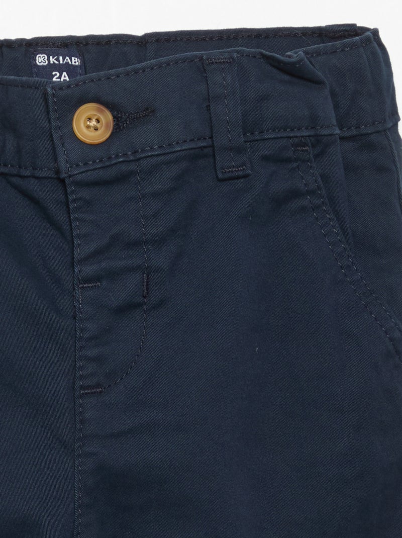 Calças chino direitas em algodão stretch Azul - Kiabi