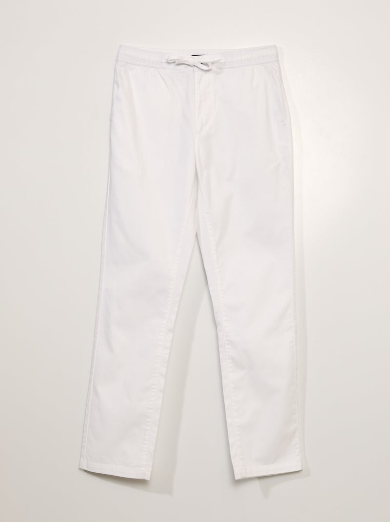 Calças chino em algodão Branco - Kiabi