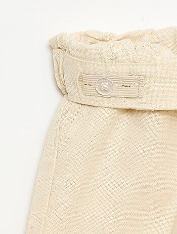 Calças chino em linho misturado com suspensórios