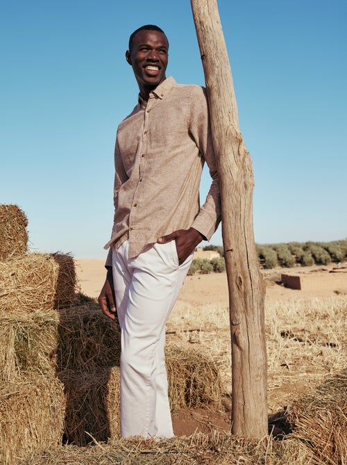 Calças chino em sarja - Kiabi Calças chino em sarja - Kiabi