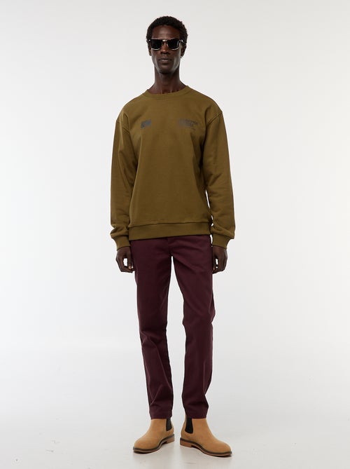 Calças chino em sarja - Kiabi