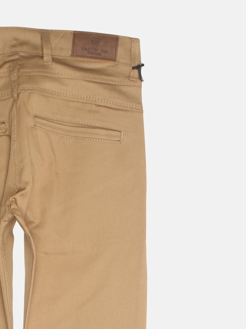 Calças chino justas - Silverstone Camelo - Kiabi