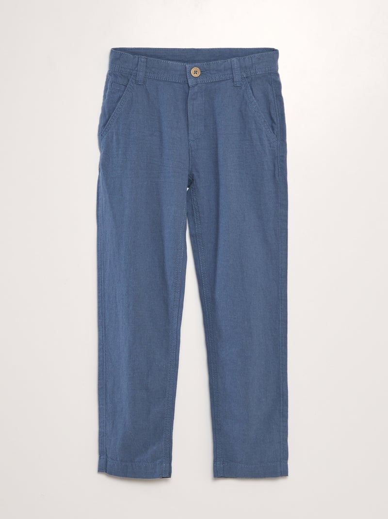 Calças chino leves AZUL - Kiabi