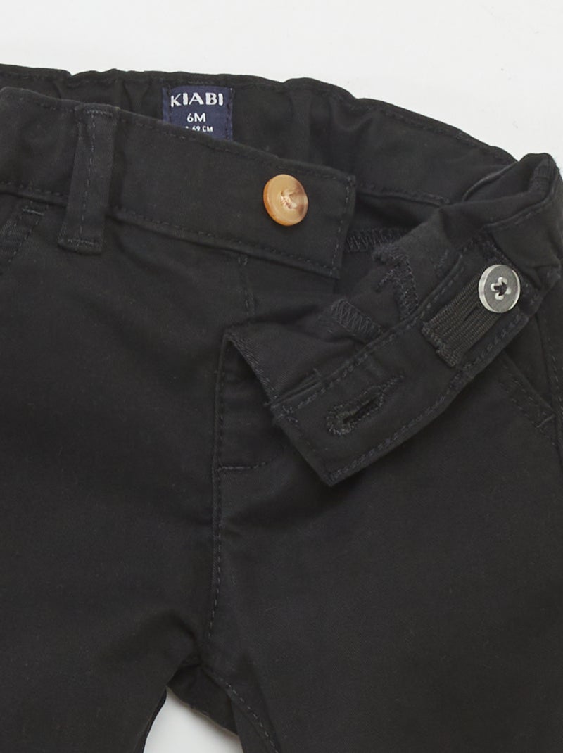 Calças chino lisas  - Preto - Kiabi