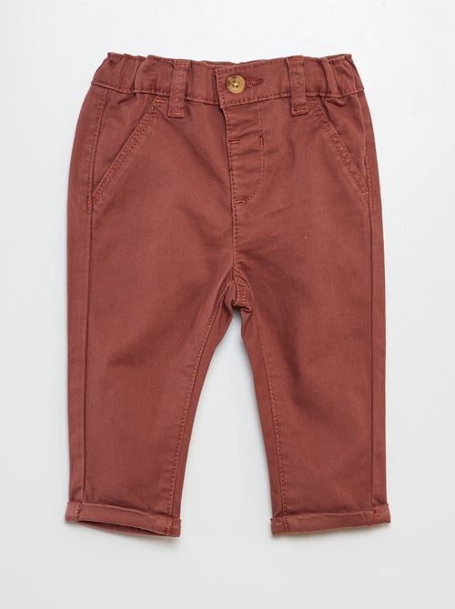 Calças chino lisas  - - Kiabi