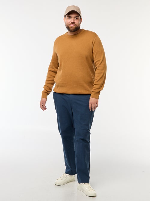 Calças chino lisas em algodão stretch - Kiabi